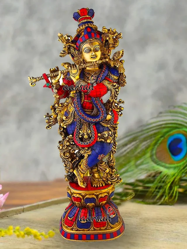 Lord Krishna Brass Statue BS-001-C