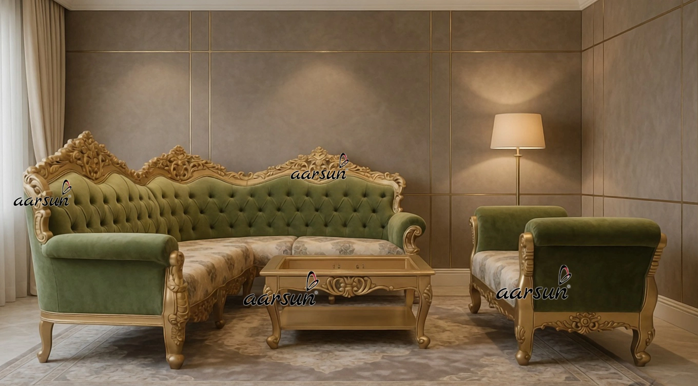 Wooden Sectional Sofa Set Modern Design