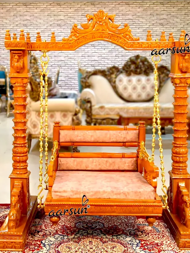 Convertible Krishna Jhula-Palna cradle baby swing teak wood by Aarsun