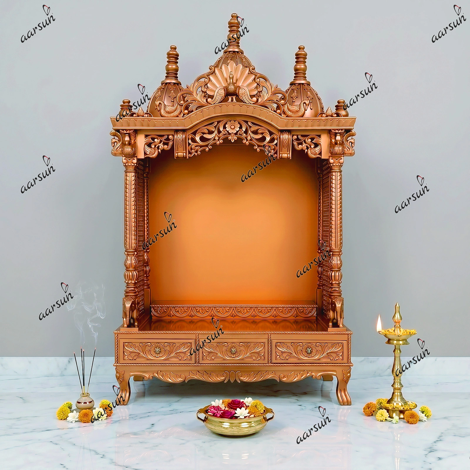 North Indian Style Temple in teak wood
