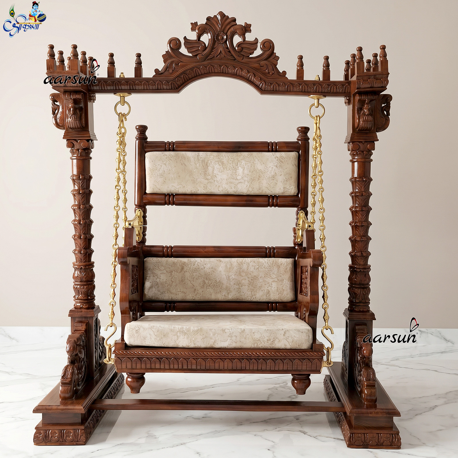 2-in-1 Swing, Wooden Cradle for Janmashtami with video