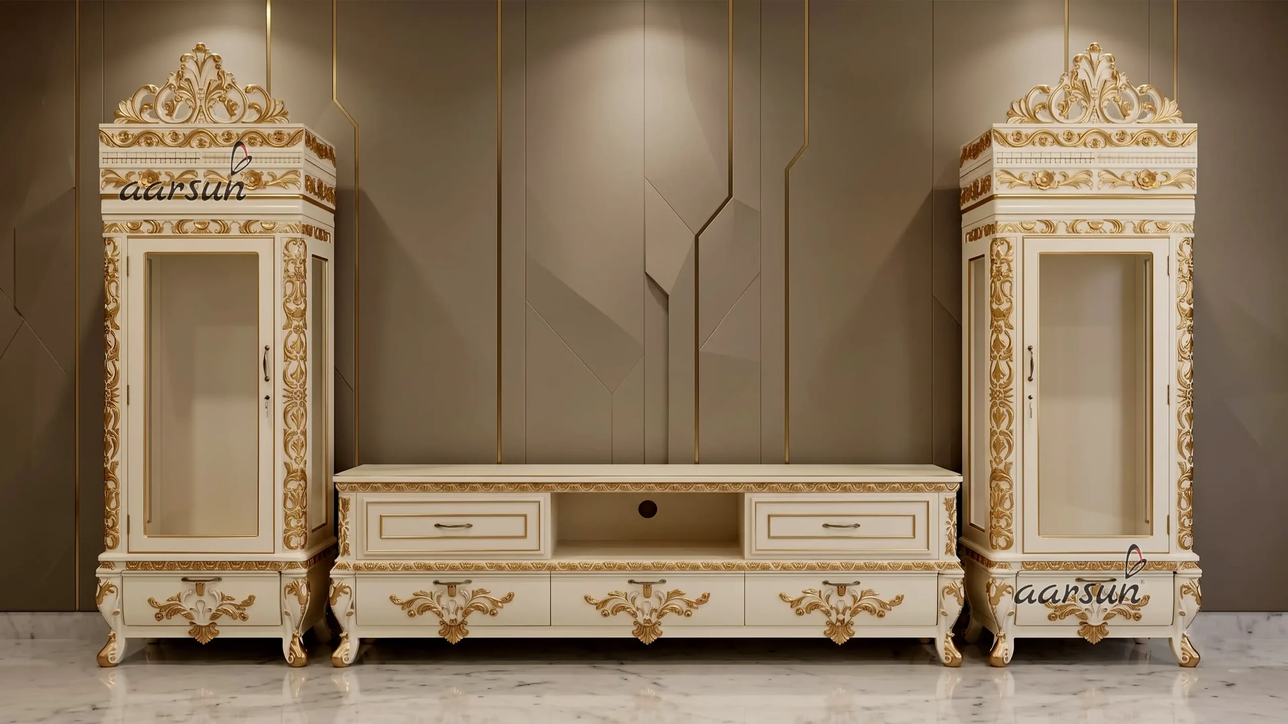 Modern Design Tv Unit with Showcase
