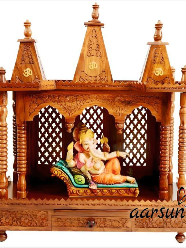 folding temple wood mandir world wide delivery