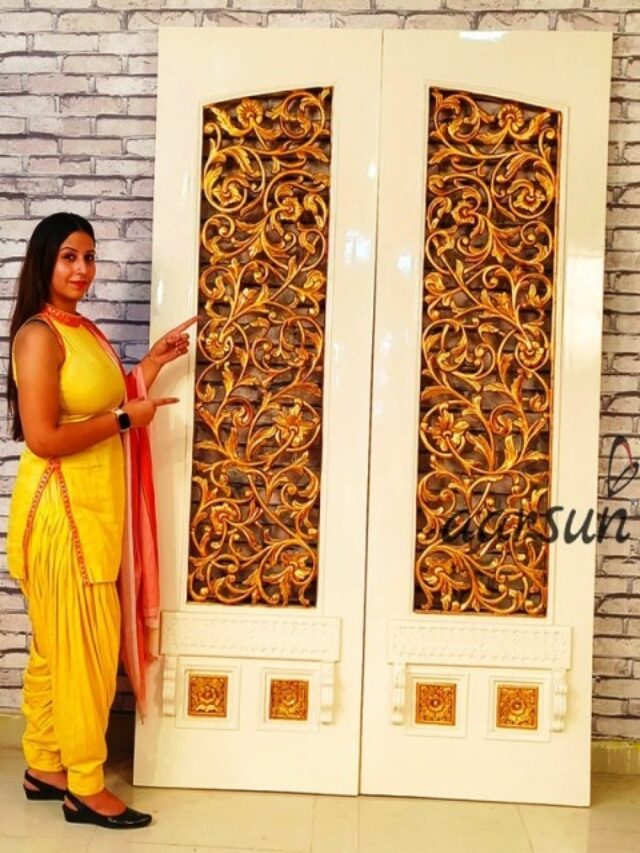 home door double door teak wood