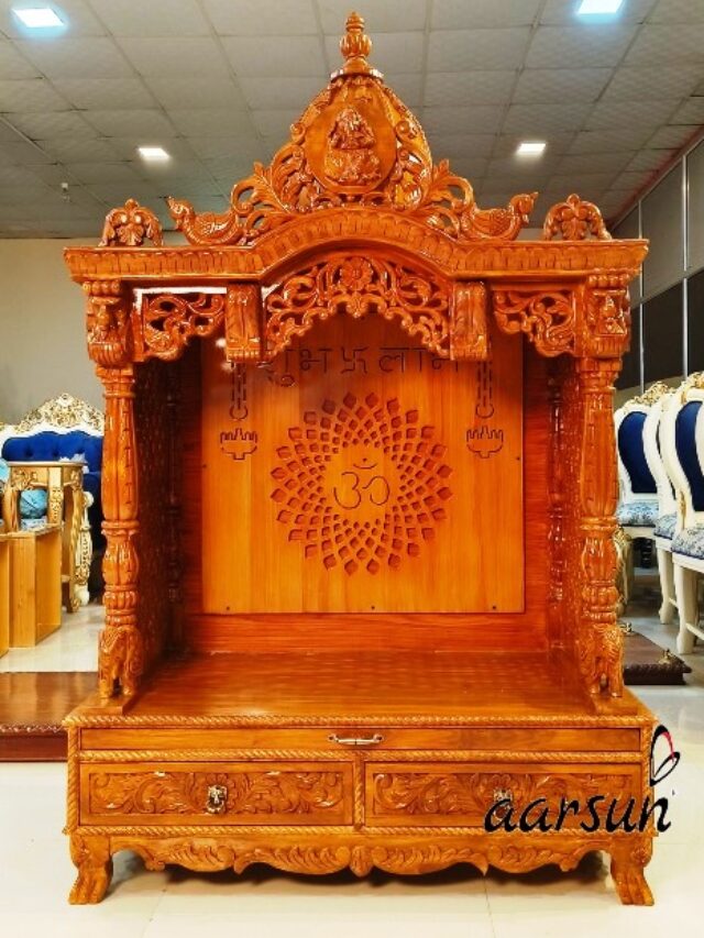 Cropped Wooden Pooja Mandir Best Design design