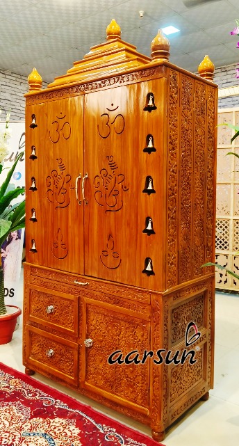 Modern Home Wood Pooja Mandir Cabinet design