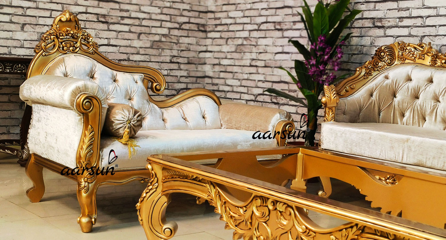 Beautiful Teak Wood Sofa Set