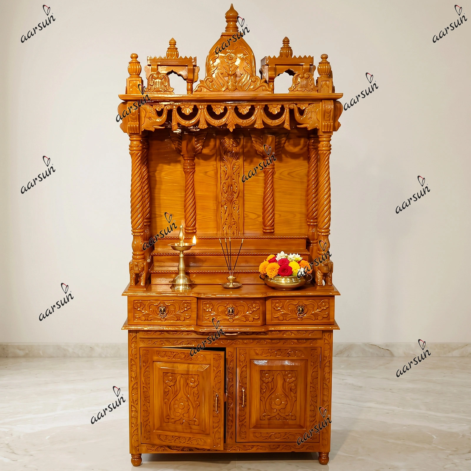 Indian Handcrafted Puja Mandir For Home