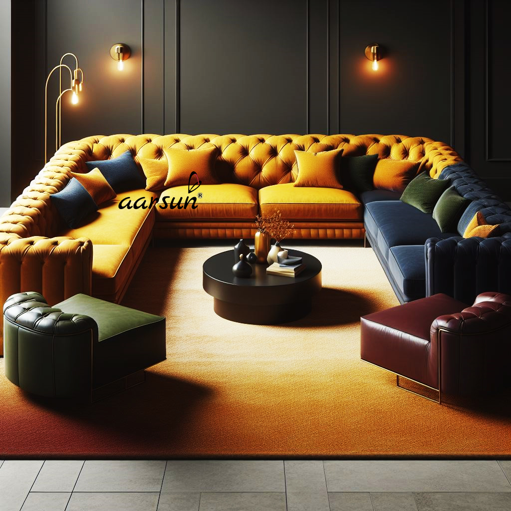 C-shape sectional sofa set