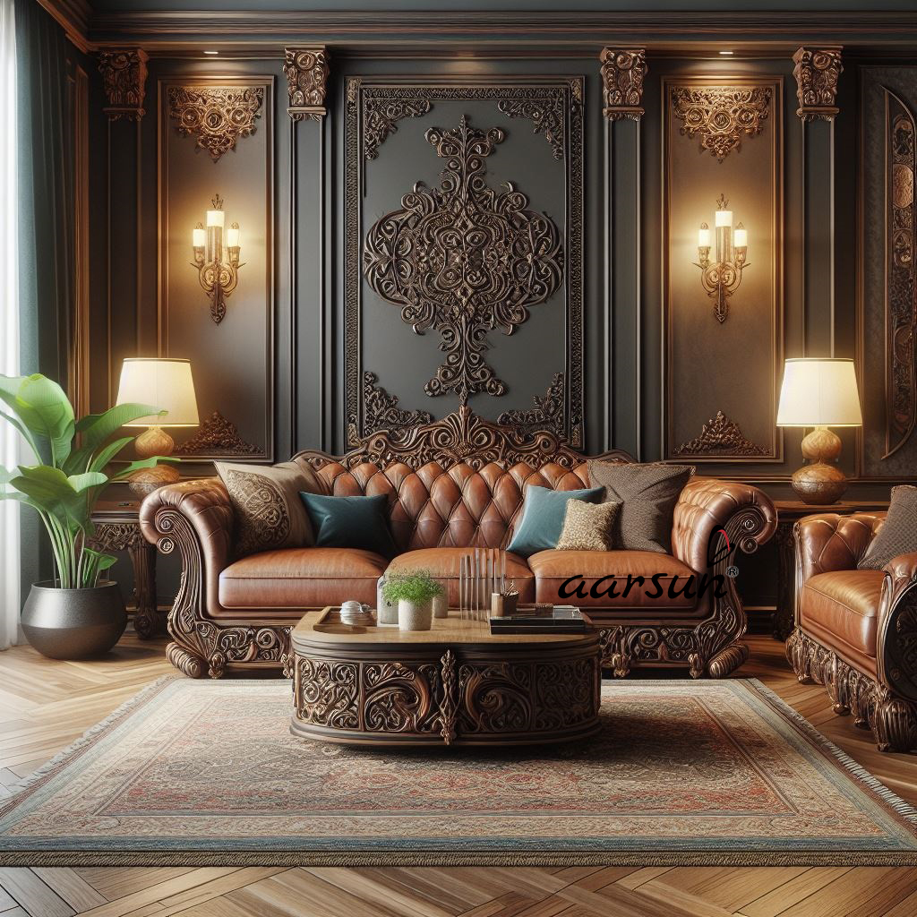 Heavy Carved Sofa Set