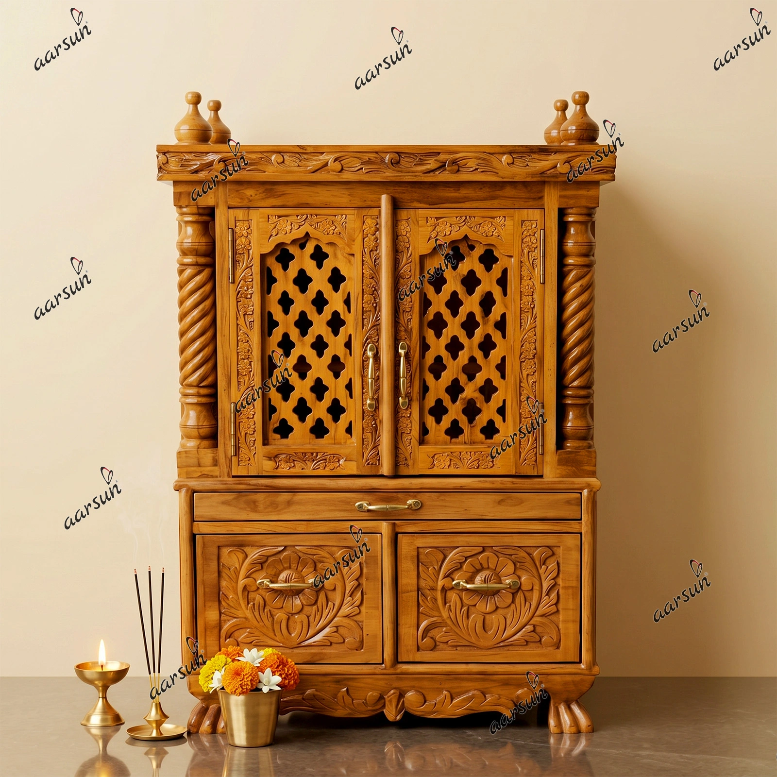 Traditional Handicraft Mandir for Worship