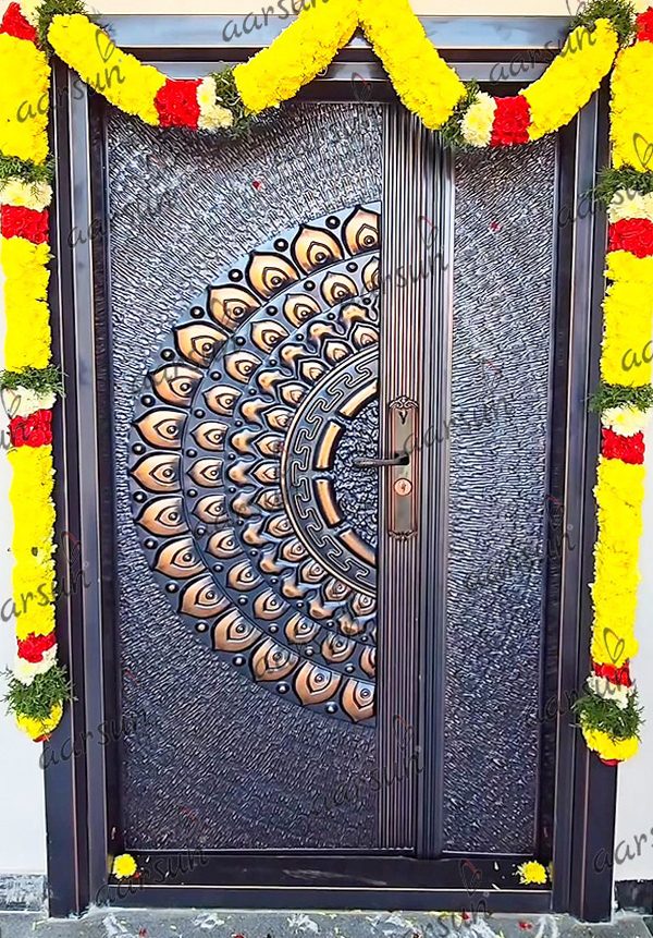 Wooden-Peacock-Feather-Door