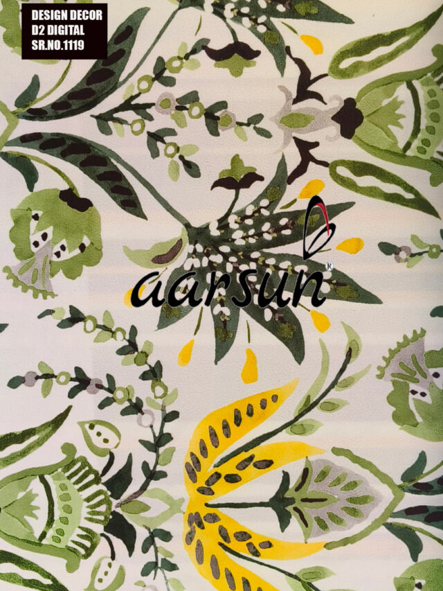 Floral-Pattern-Fabric-in-Green-Shades-for-furniture