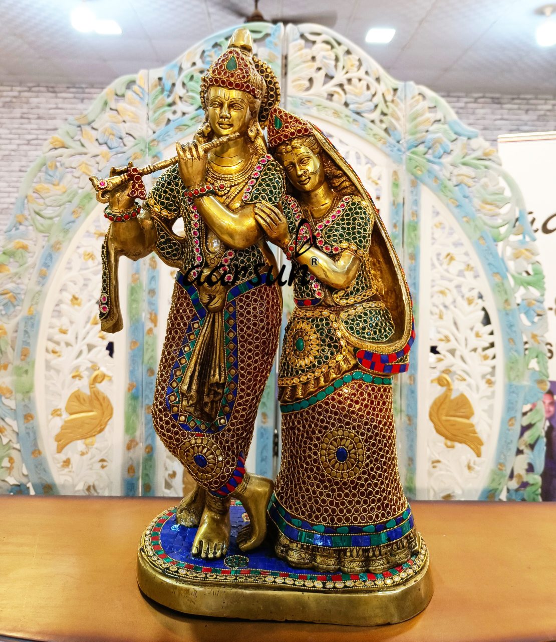 Amazing Radha Krishna Statue in brass