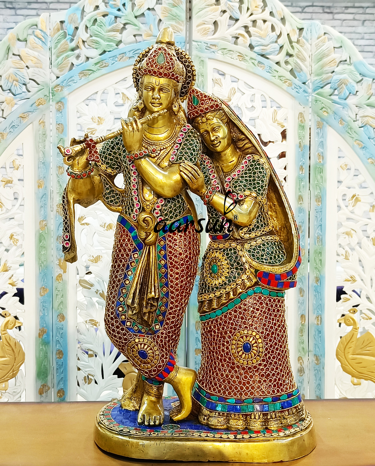 Radha Krishna Statue in brass