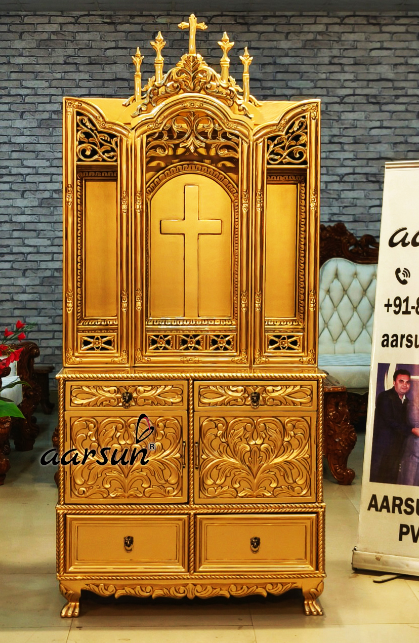 Stunning Gold Painted Wooden Altar