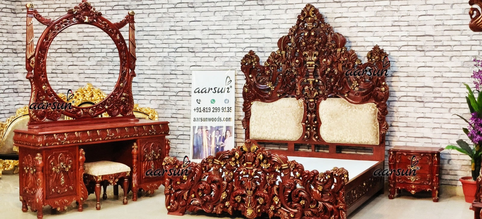 Hand-carved Grand Bedroom Set