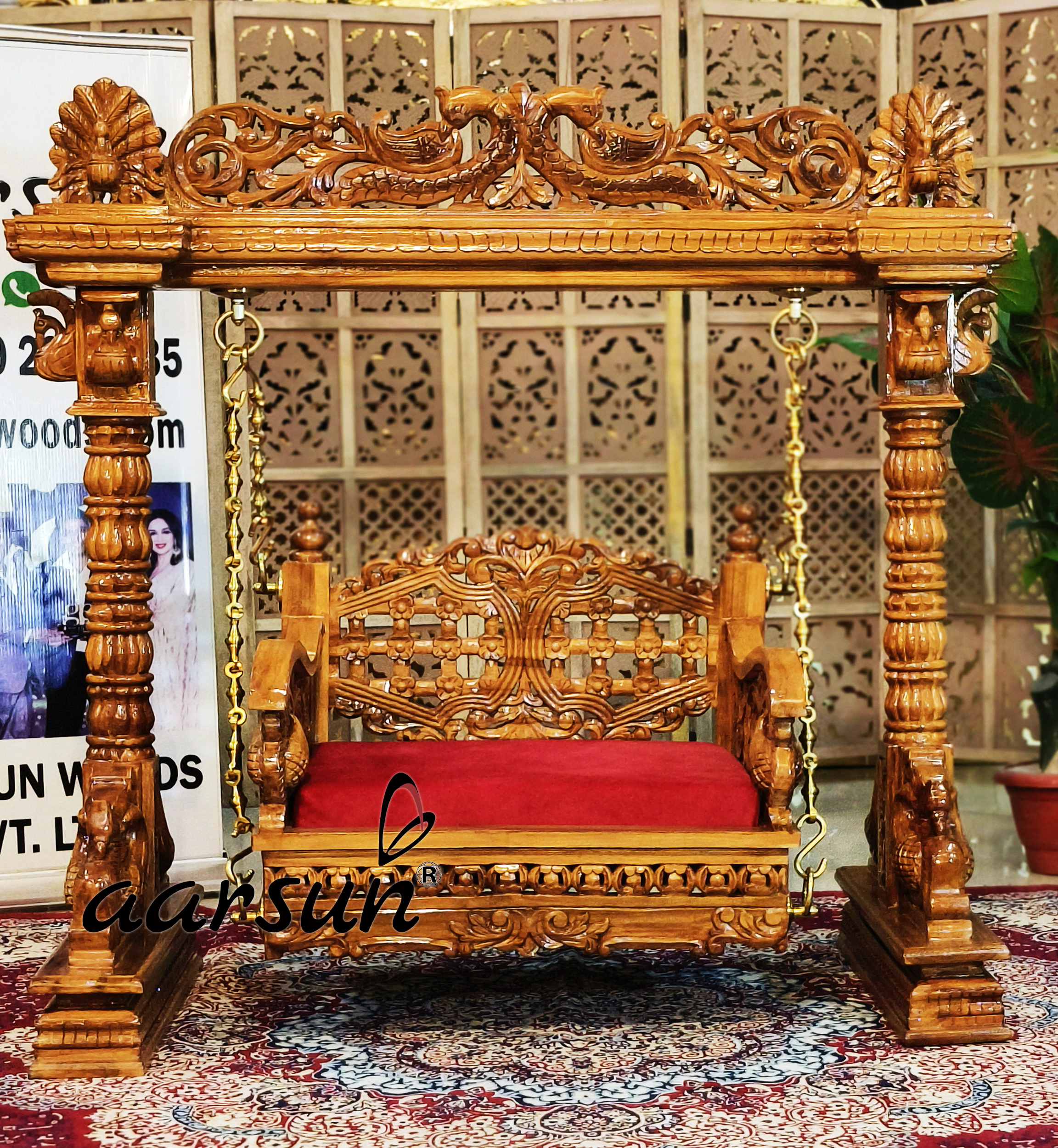 Teak Wood Cradle for Laddu Gopal