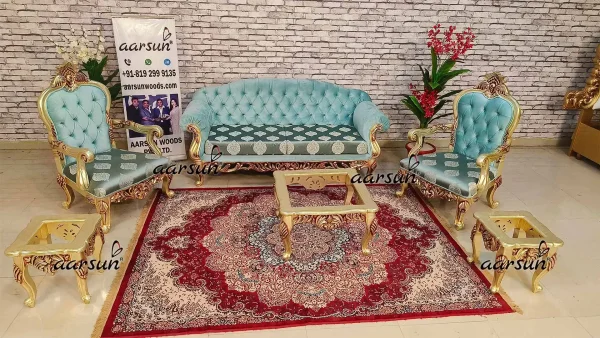 Royal Sofa Set With Tufted Back Rest