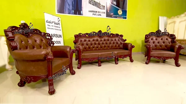 Wooden Designer Sofa Set-C-Aarsun