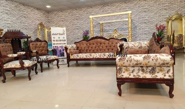 Wooden Sofa Set with Deewan