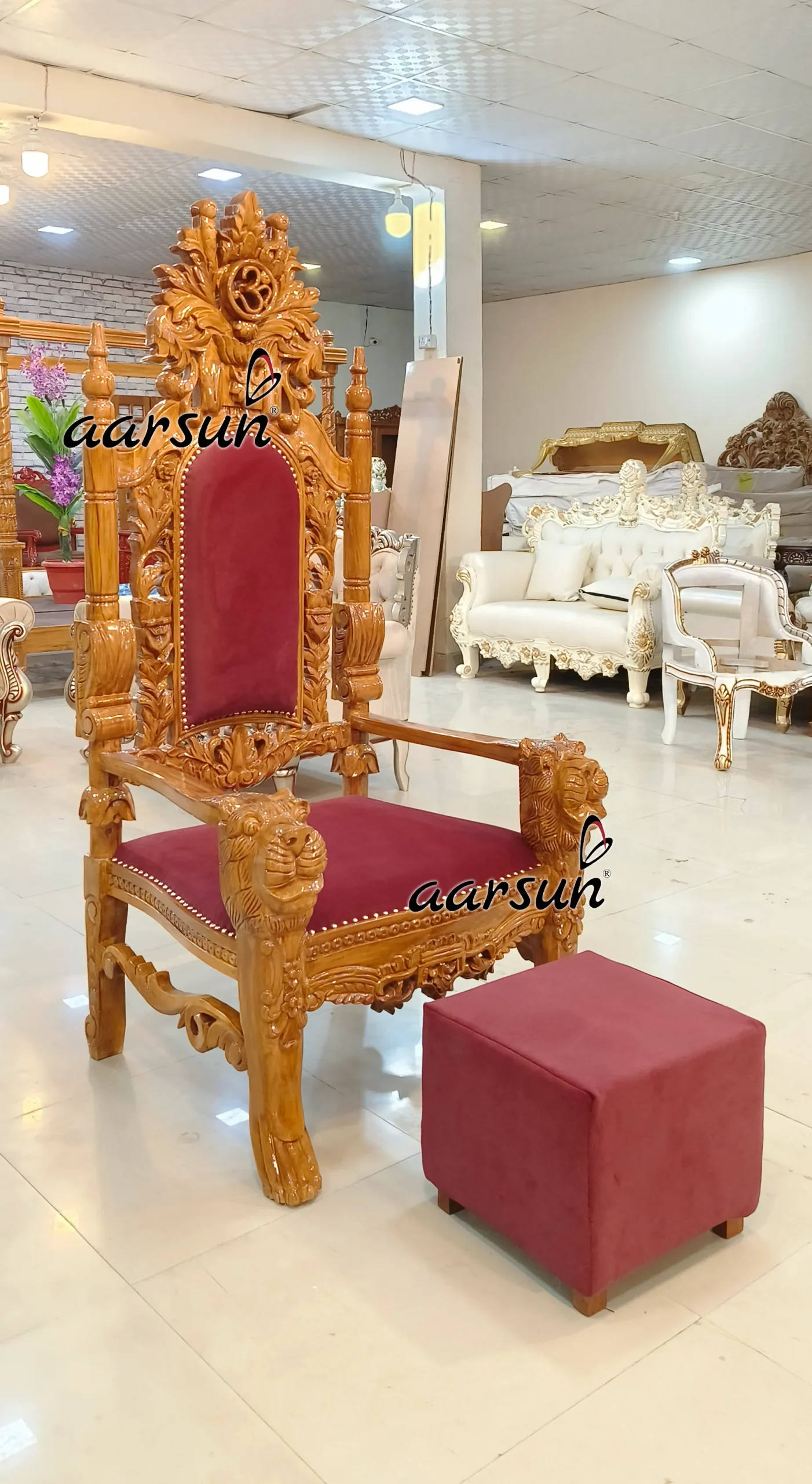 Teak Wood Guruji Chair in Natural Finish
