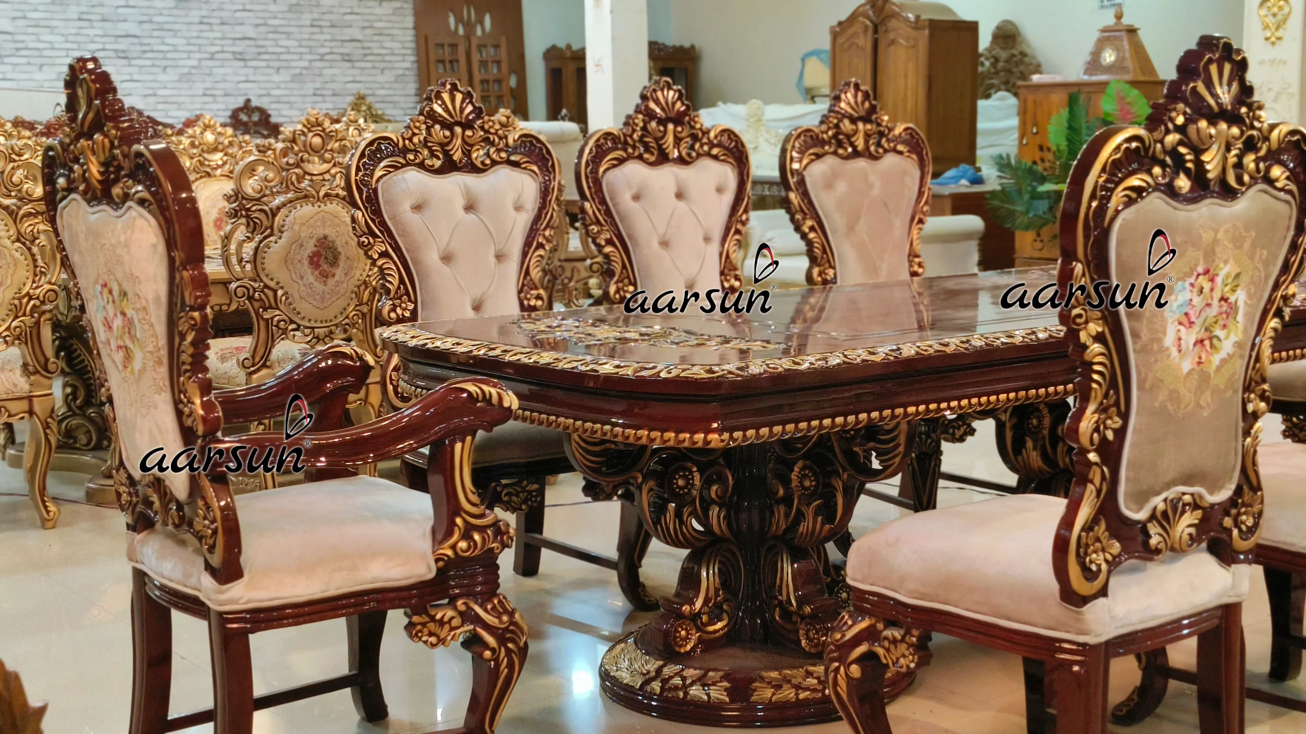 royal dining set , wooden dining set, wooden royal dining set , teak wood furniture, dining latest design , wooden dining latest design , luxurious dining table,royal dining set desgn