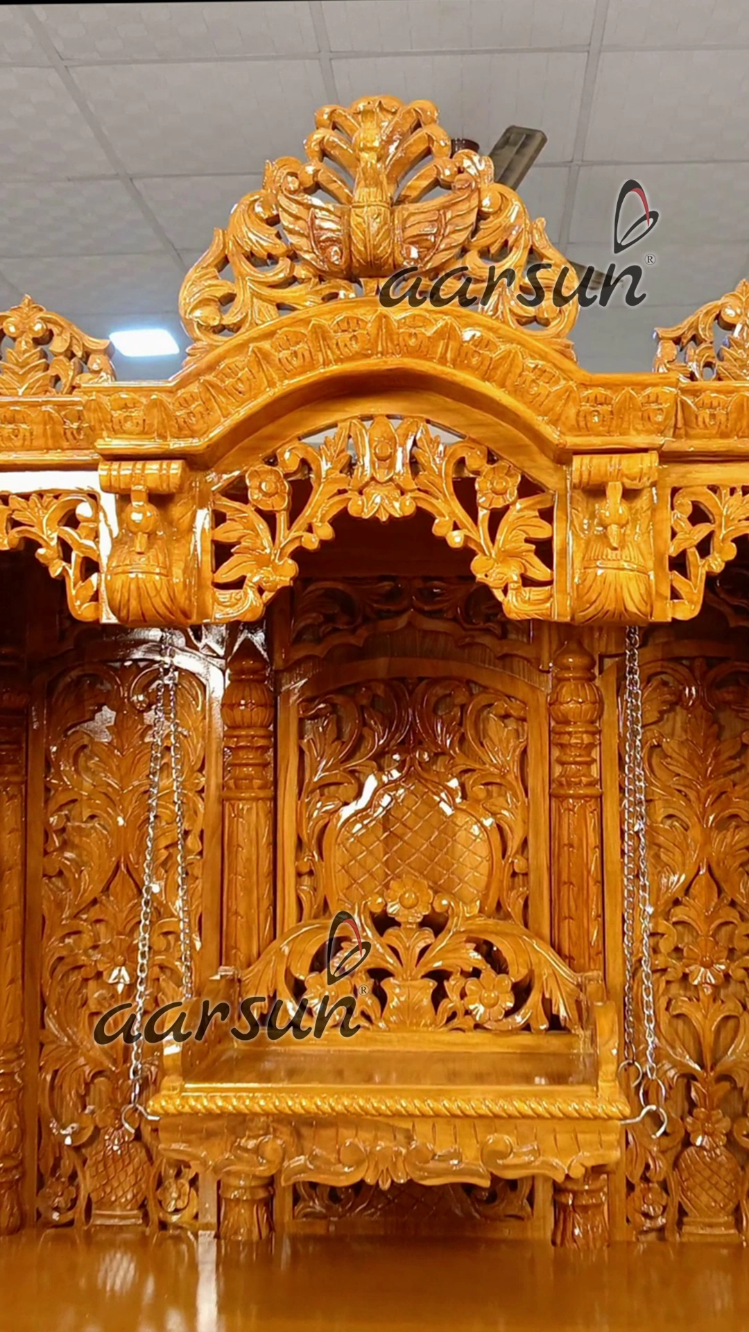 wooden mandir, latest design mandir, royal wooden mandir, wooden mandir new designs, latest royal hand carved temples, hand carved temples, Aarsun temples