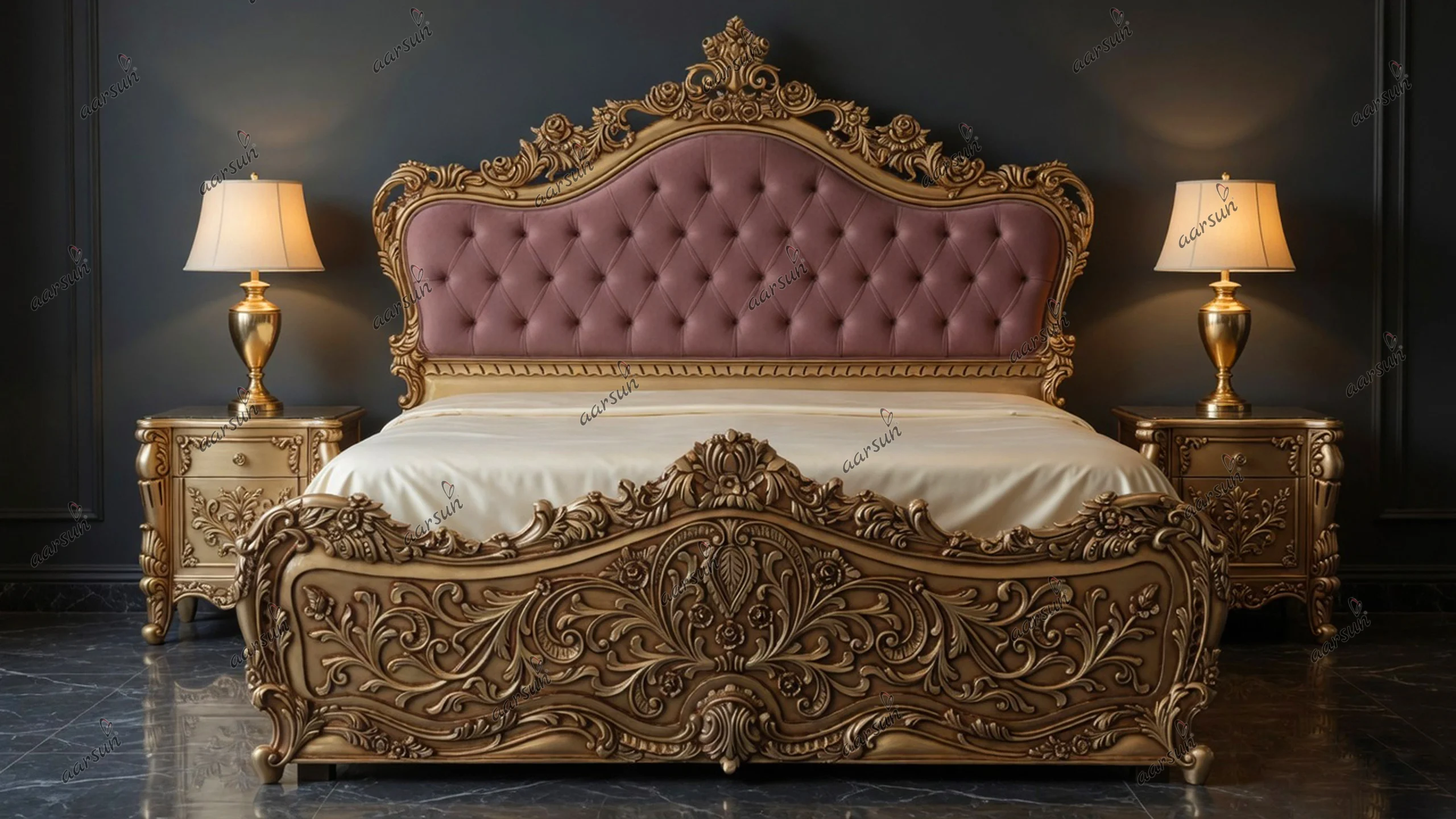 Luxury bed design with 2 different storage