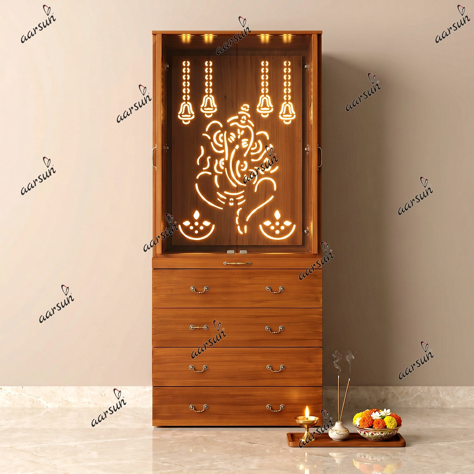 Space-Saving Modern Pocket Door Temple Design