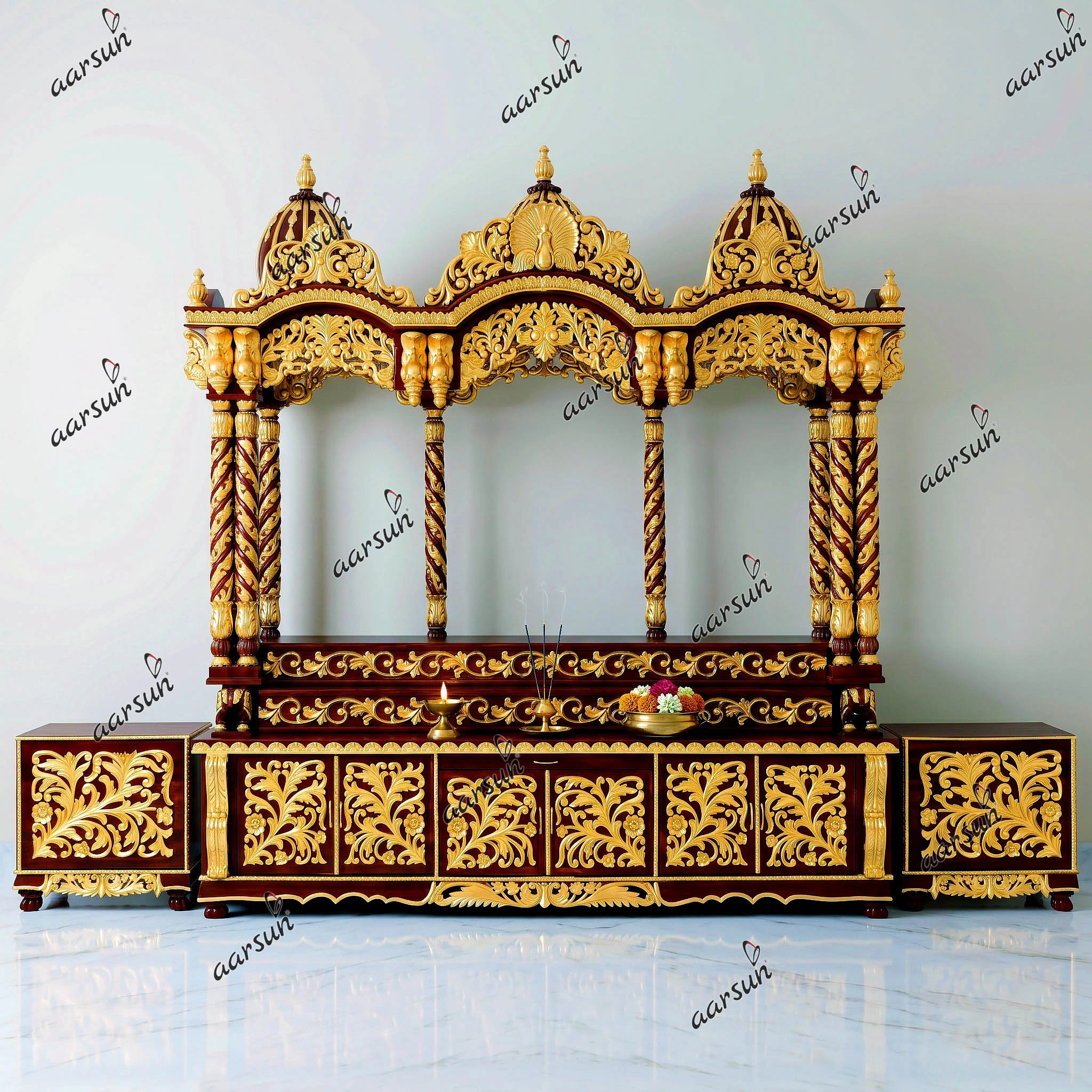 Exquisite Wooden Mandir, Pooja Temple, Home Mandir