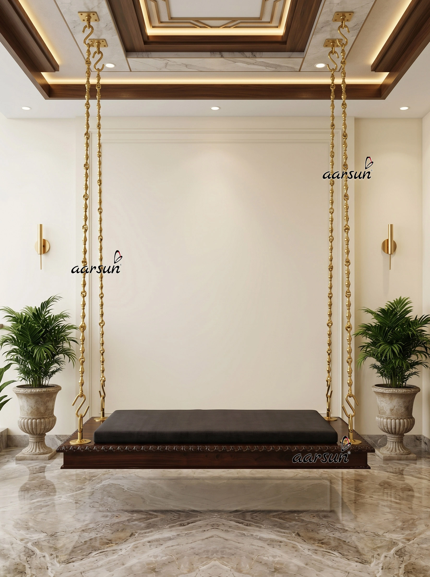 Designer Hanging Jhula with Antique Brass Finish for Home Decor