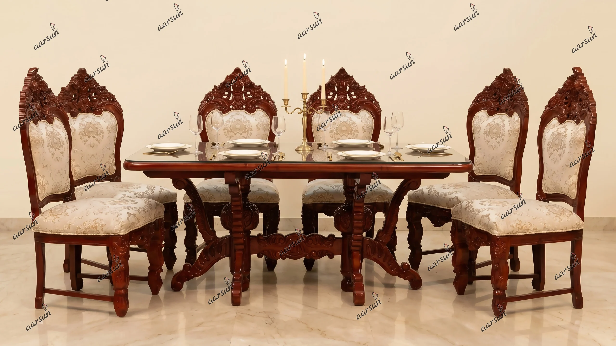 Teakwood Gorgeous and Unique Wooden Dining Table Set