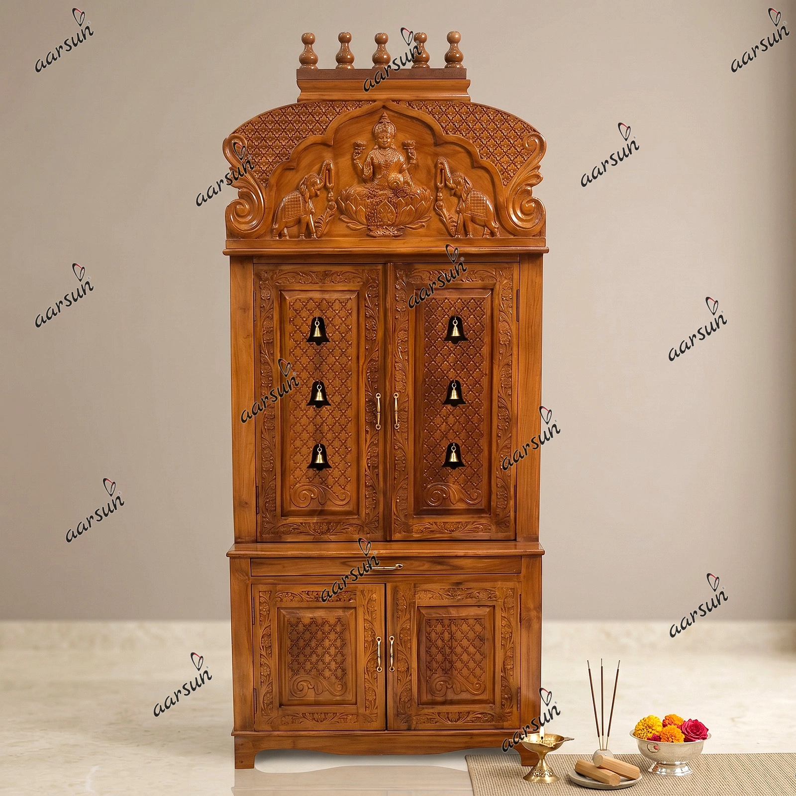 Wooden Latest Laxmi Mata ji Temple Design