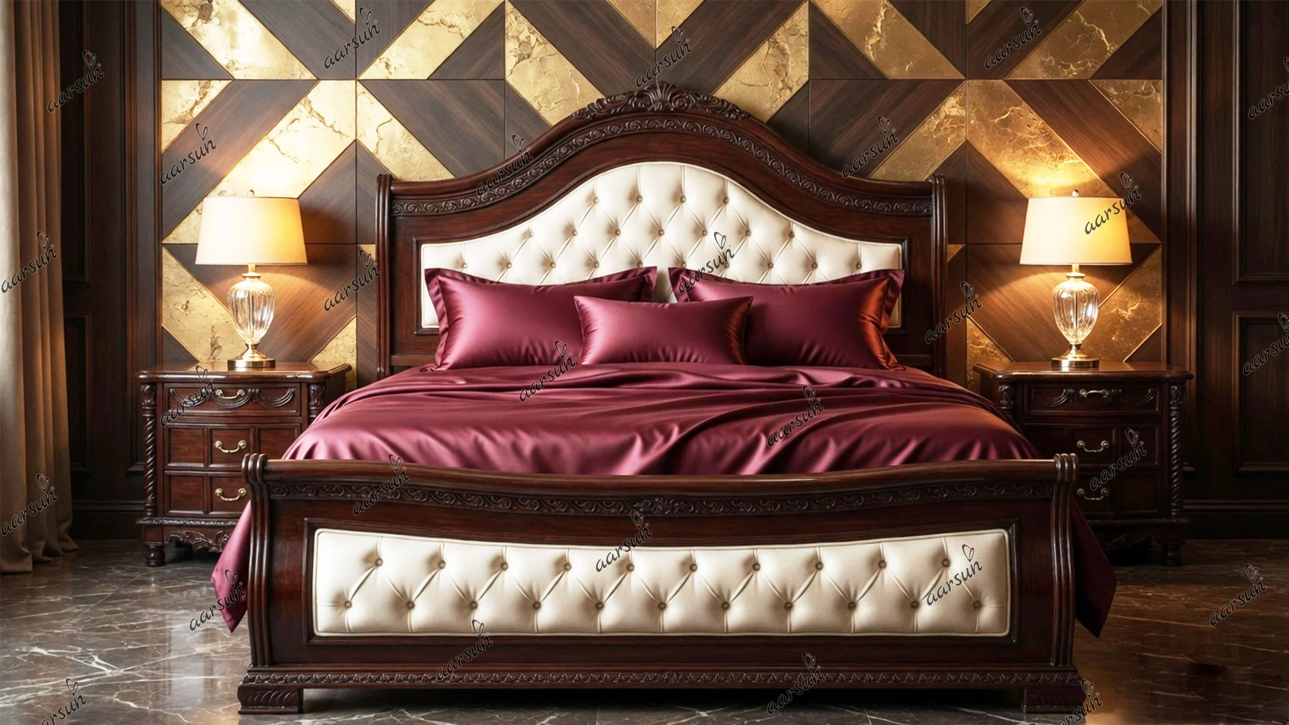 Vintage Style Wooden Bedroom Furniture Set