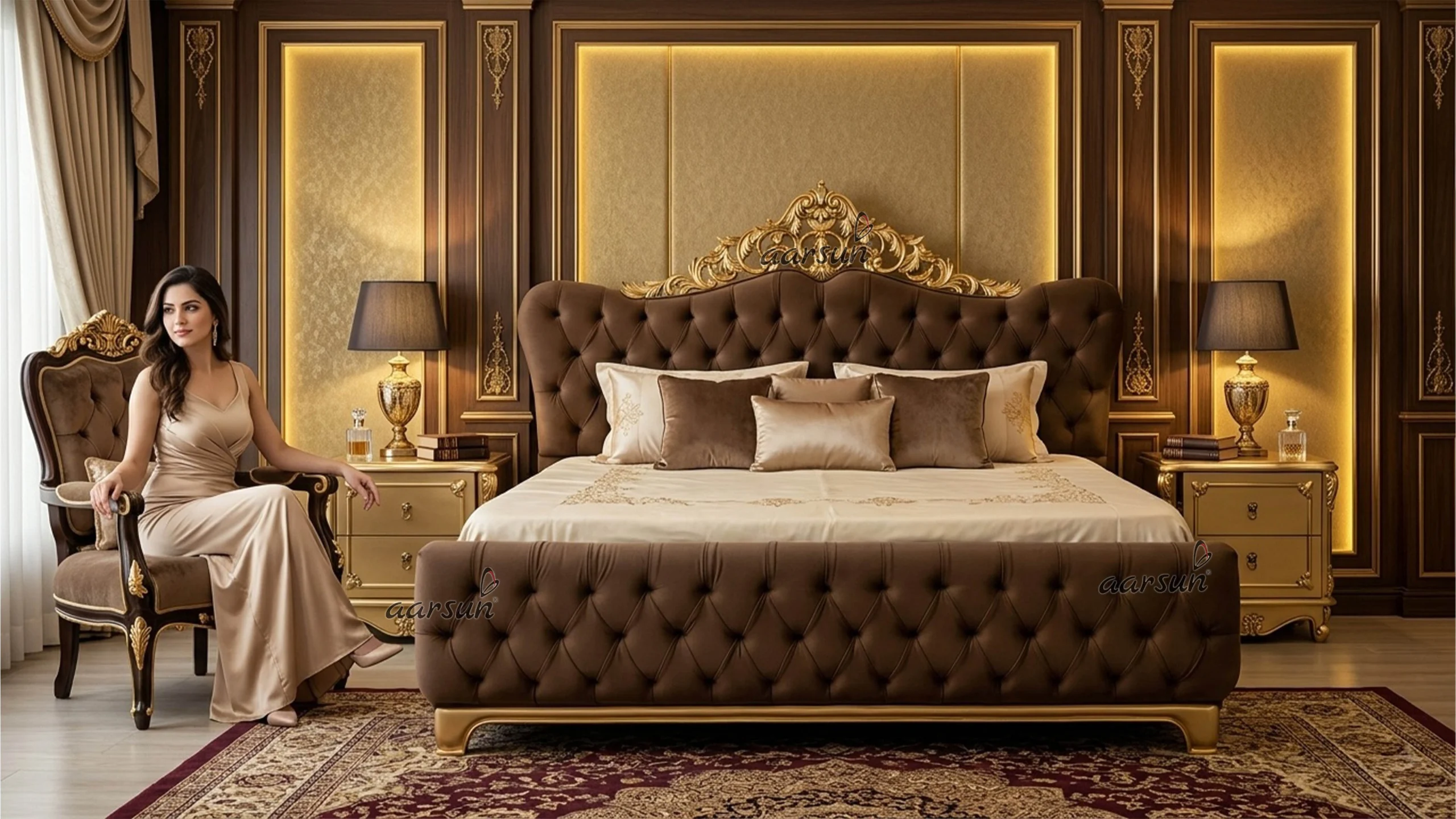 Elegant Platform Bed With Hydraulic Storage