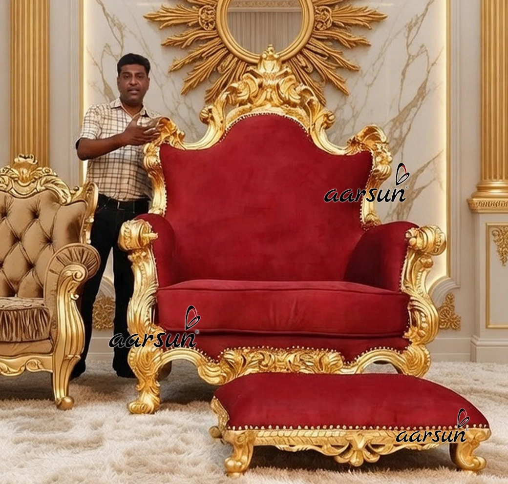 grand guru ji chair design, Teak Guruji Chair with Paduka