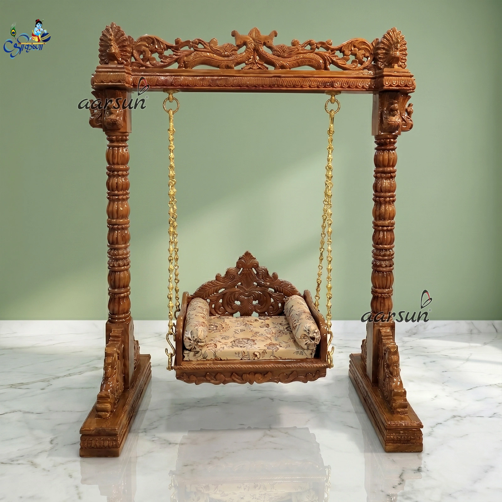Laddu Gopal ji Jhula in Premium Wood - Direct from Factory