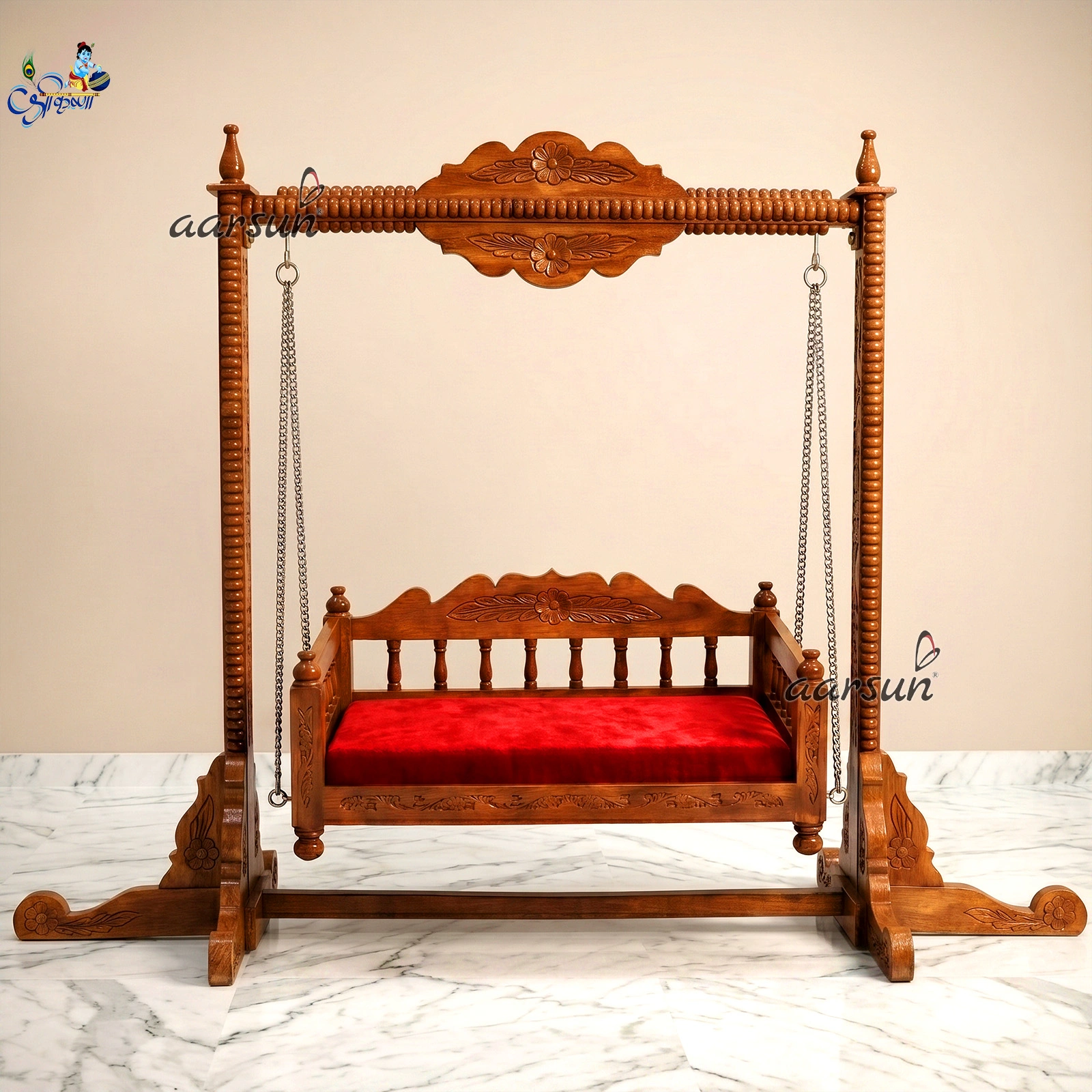 Laddu Gopal Ji Jhula, Wooden Palna with Video