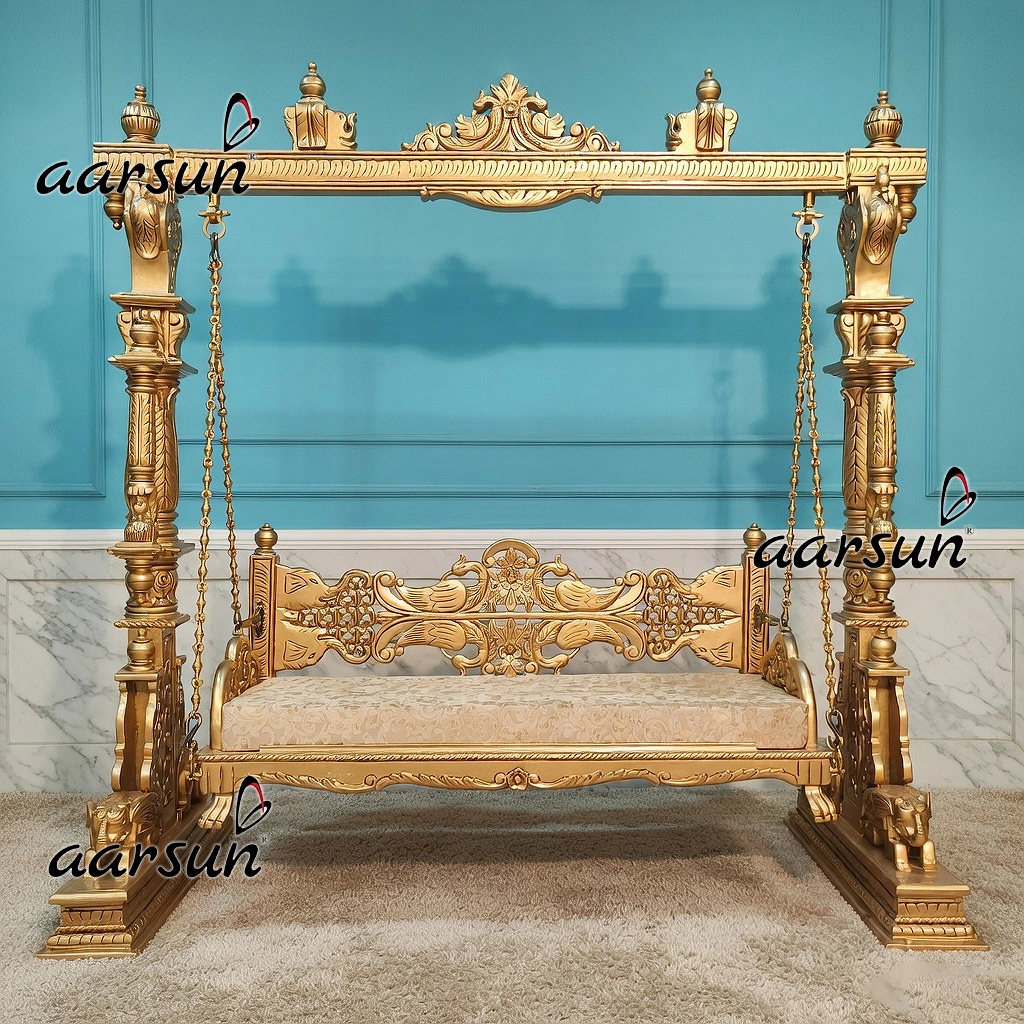 Royal Antique Finish Reversible Wooden Swing