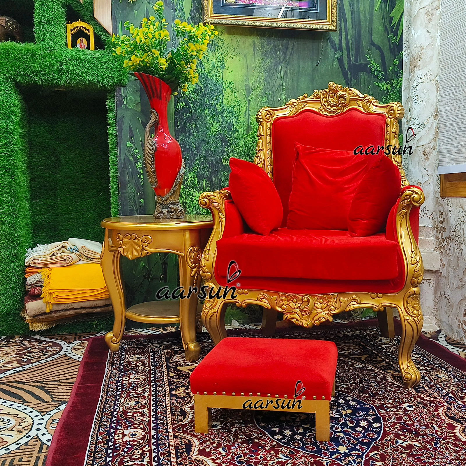 Guru Ji Gaddi With Metallic Gold Color