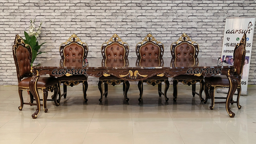 Hand-Carved Dining Set for a Dining Room