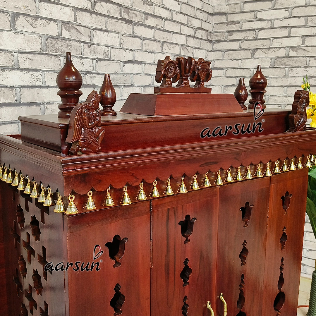 Mandir with Space-Saving 2D Design Foldable Doors - Image 7