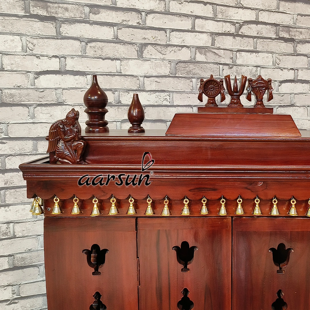 Mandir with Space-Saving 2D Design Foldable Doors - Image 8