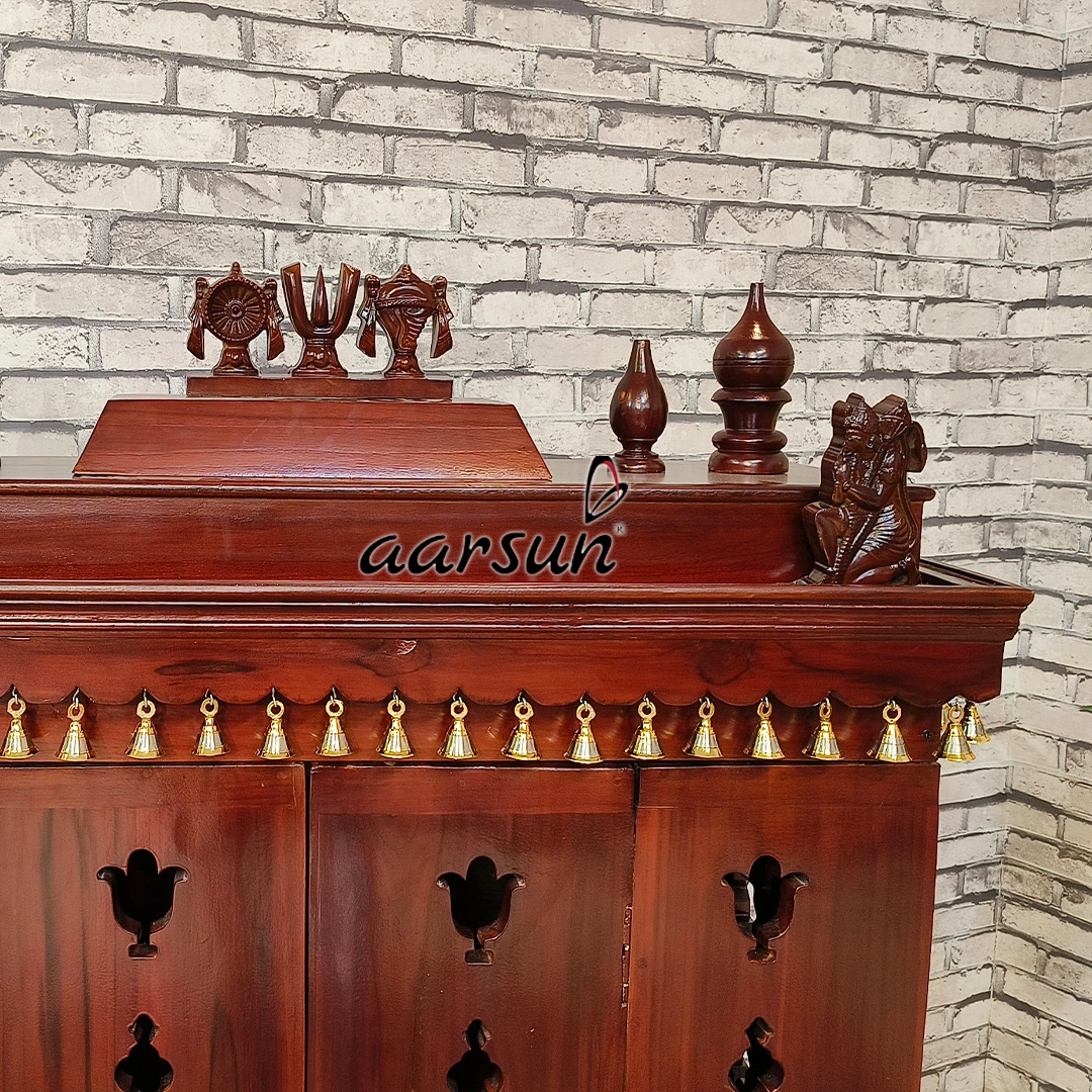 Mandir with Space-Saving 2D Design Foldable Doors - Image 9