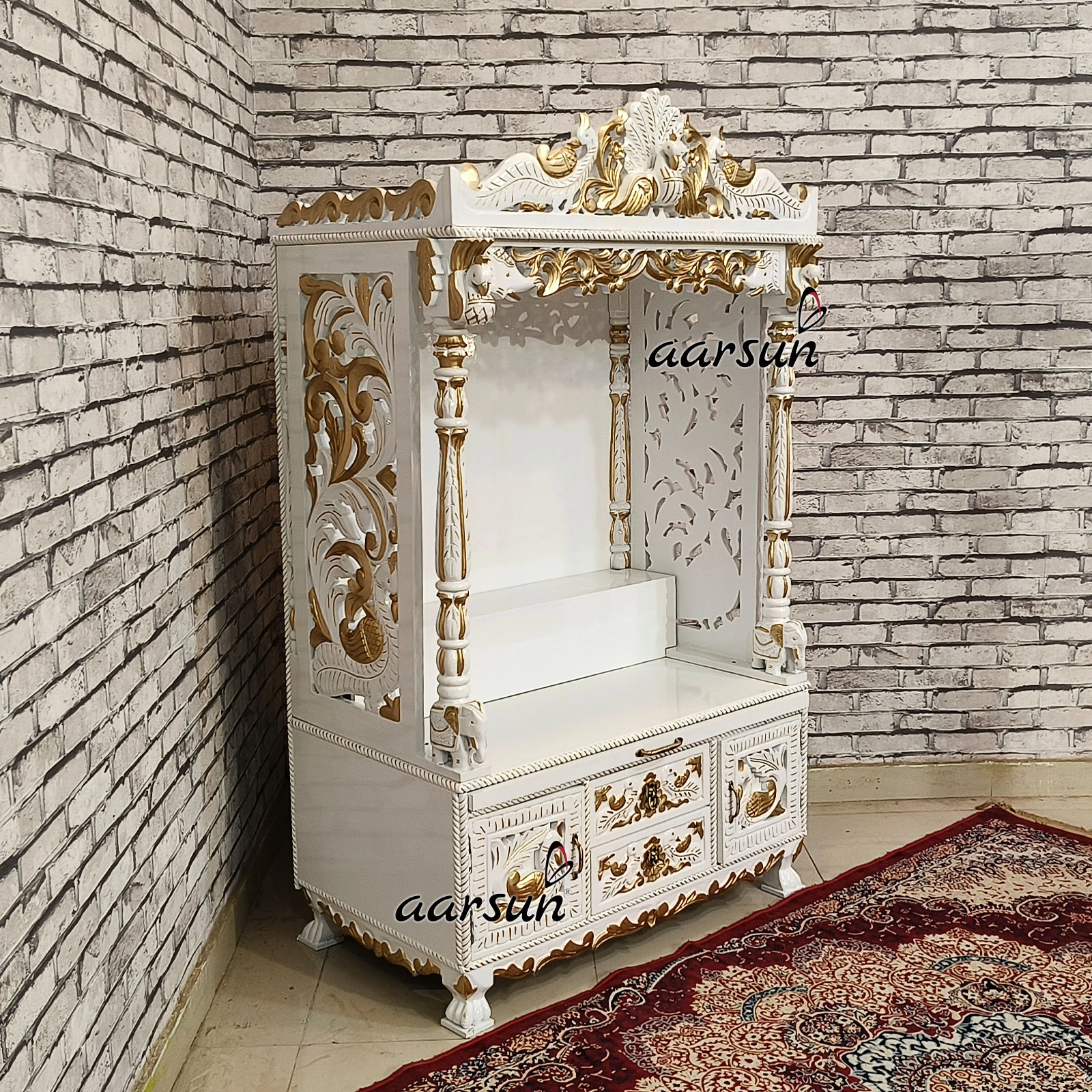 North Mandir Design With Animal Figures - Image 3