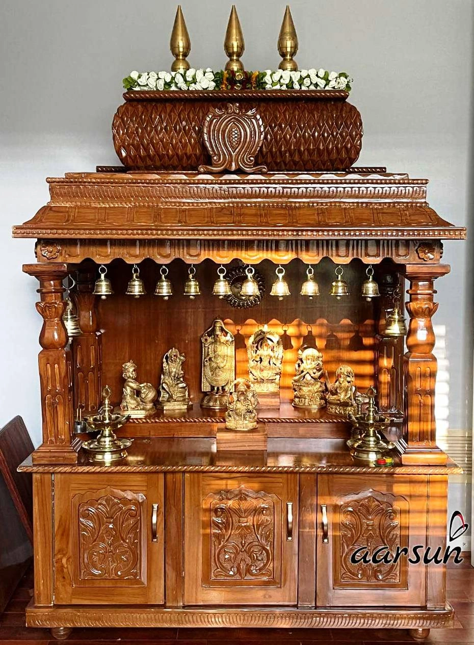 Premium Indian Wooden Mandir with Classic Pillars