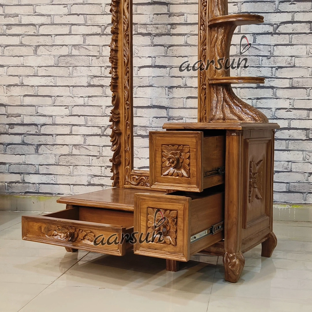 Fully Handcrafted Wooden Classical Bedroom Set - Image 10