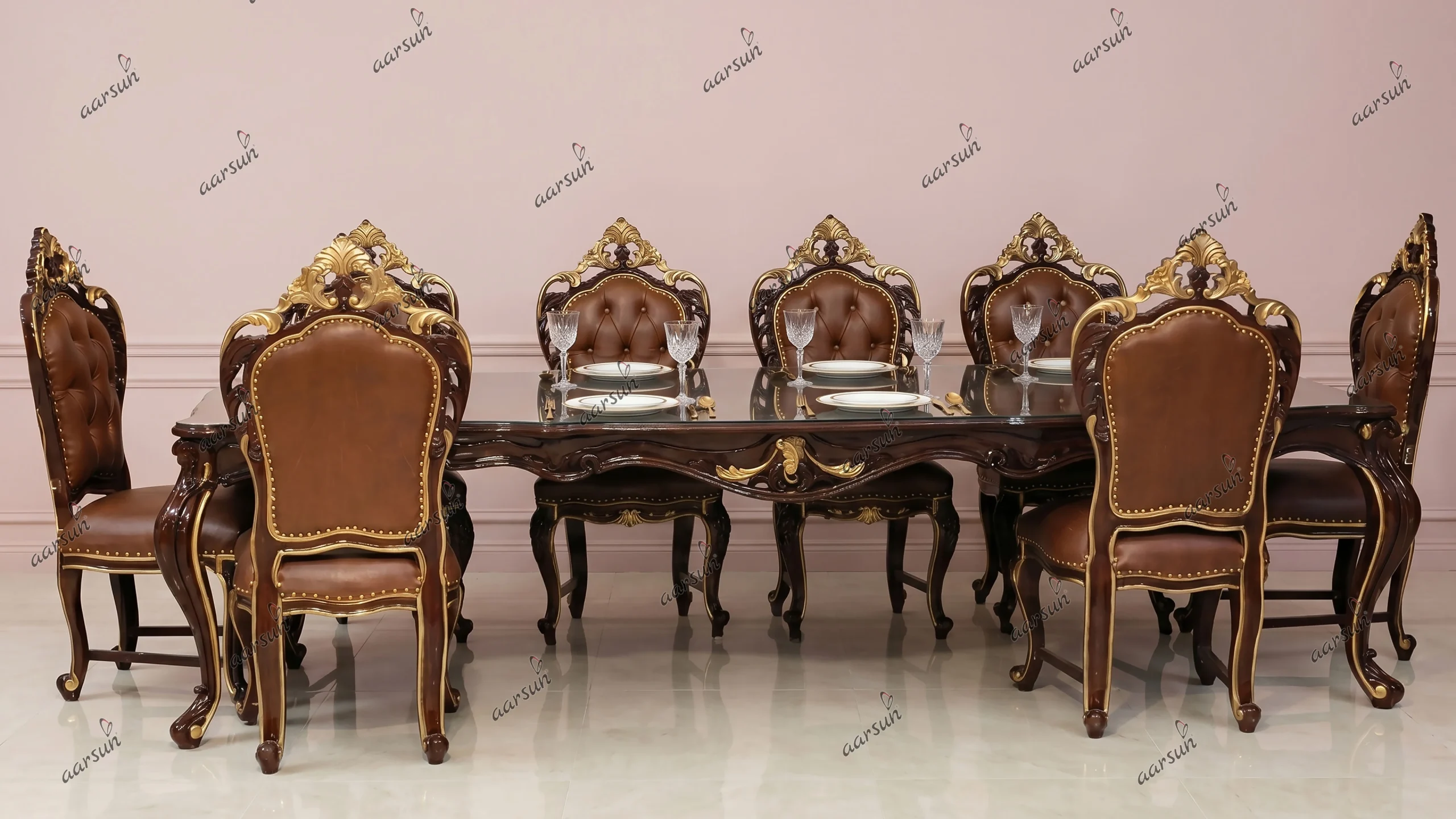 Hand-Carved Dining Set for a Dining Room