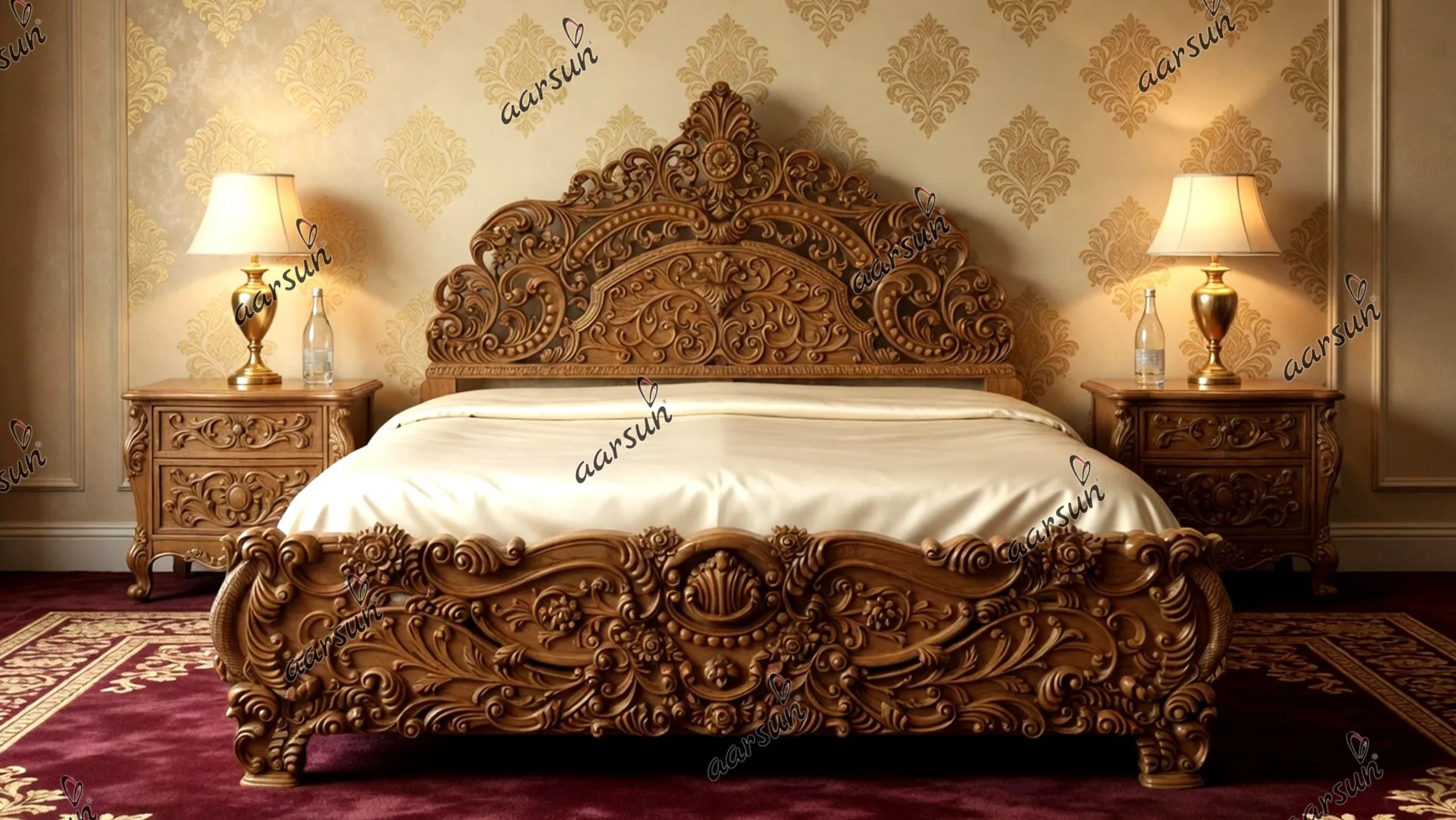 Fully Handcrafted Wooden Bed Design
